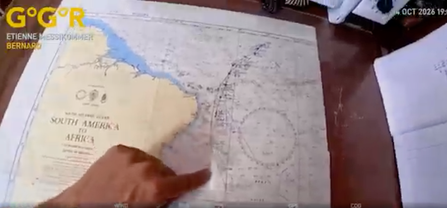 Étienne Messikommer showing us his intended course