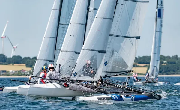 Micah Wilkinson and Kate Stewart have moved into the Nacra 17 top 10