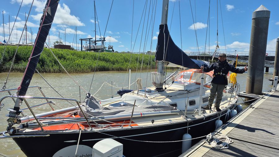 Golden Globe Race skipper Isa Rosli from Canada, he is sailing a OE32, Olleanna