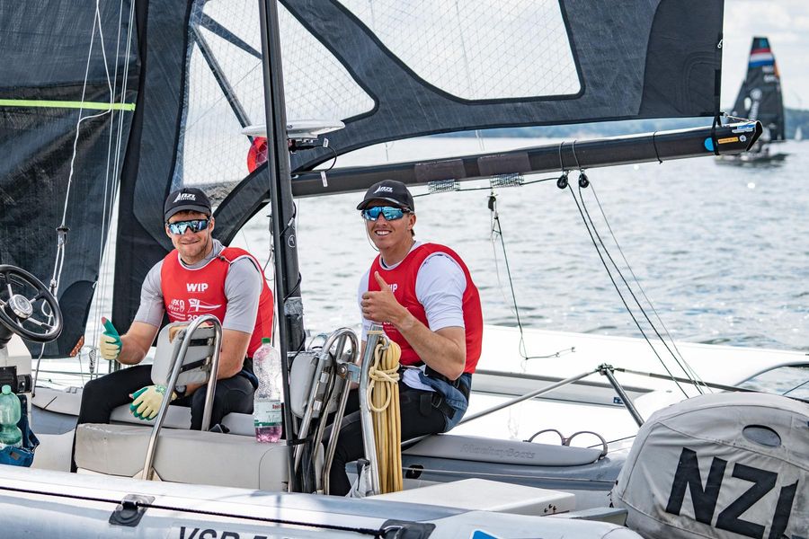 Menzies and Lee Rush lead 49er Europeans as Kiwi crews dominate top three, 11 July 2026