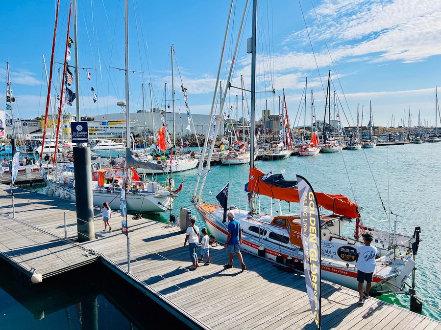 The GGR 2026 fleet fills the Vendée Globe Marina in Les Sables-d'Olonne as the countdown begins, with boats prepped, provisions loaded and last jobs finished before 16 skippers head off alone around the world.