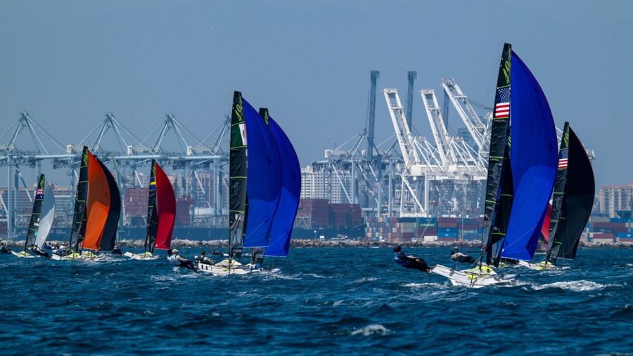 GB duo climb to 49erFX lead as San Pedro leaderboard reshuffles, 07 August 2026