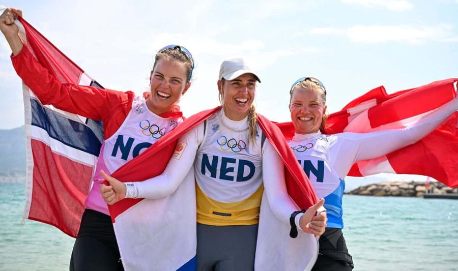 Olympic sailing action from Marseille, France, during the 2024 Paris Games on 7 August. (Photo: World Sailing / Jean-Louis Carli)