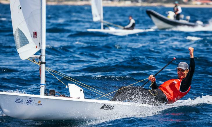 Photo credit: Tom Saunders wins silver in first major regatta since Olympics. Yachting New Zealand / Supplied.
