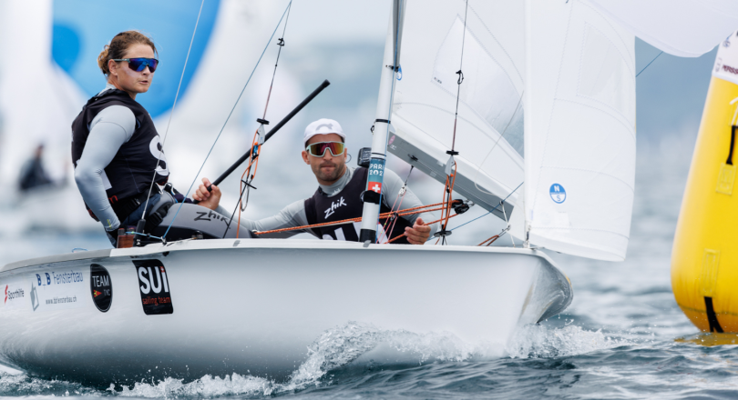 Swiss pair leads 470 Worlds by one point after opening day in Japan, 13 August 2026