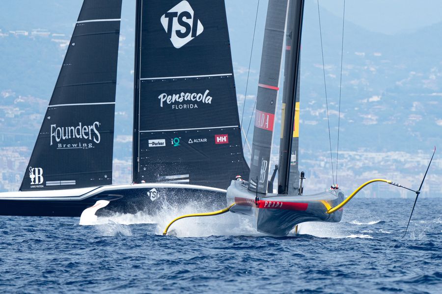August 31, 2024. Race Day 3 of the Louis Vuitton Cup. NYYC AMERICAN MAGIC, LUNA ROSSA PRADA PIRELLI TEAM