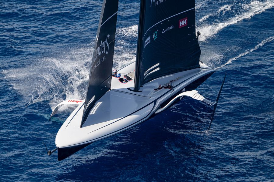 The Americans showed their ability to pilot an AC75, powering home for a win. August 31, 2024. Louis Vuitton Cup, Race Day 3. NYYC AMERICAN MAGIC