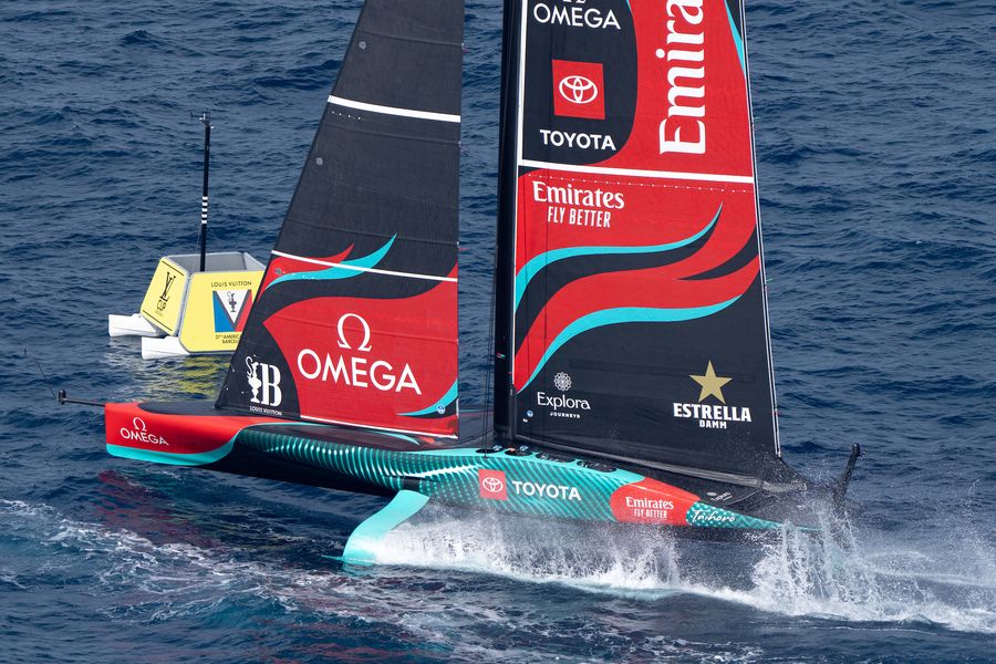 September 01, 2024. Race Day 4 of the Louis Vuitton Cup. EMIRATES TEAM NEW ZEALAND Photo Credit: AC37 media