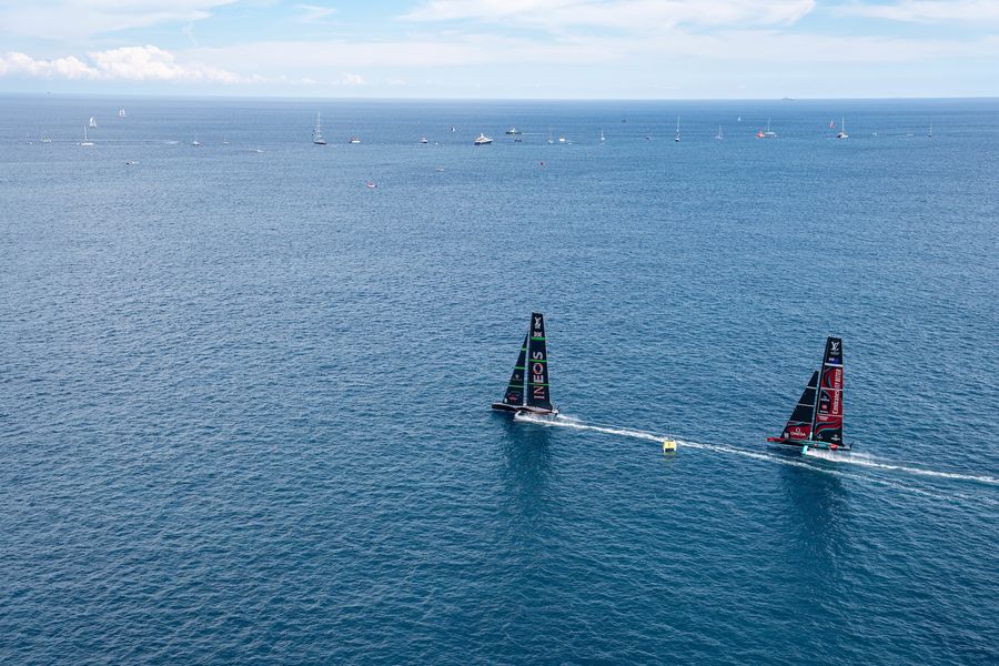 September 05, 2024. Race Day 6 of the Louis Vuitton Cup. INEOS BRITANNIA, EMIRATES TEAM NEW ZEALAND