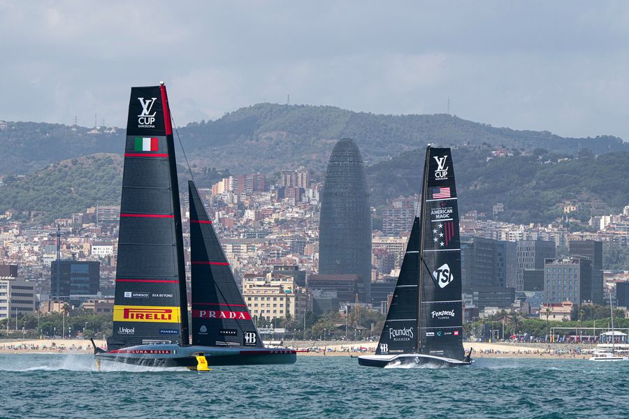 September 07, 2024. Louis Vuitton Cup, Race Day 7. NYYC AMERICAN MAGIC, LUNA ROSSA PRADA PIRELLI TEAM