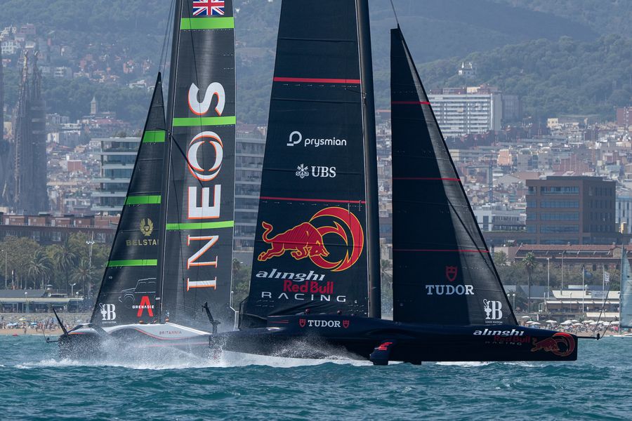 September 07, 2024. Race Day 7 of the Louis Vuitton Cup. INEOS BRITANNIA, ALINGHI RED BULL RACING