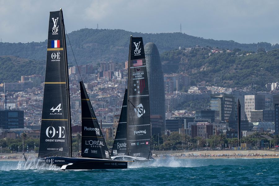 September 07, 2024. Race Day 7 of the Louis Vuitton Cup. NYYC AMERICAN MAGIC, ORIENT EXPRESS RACING TEAM