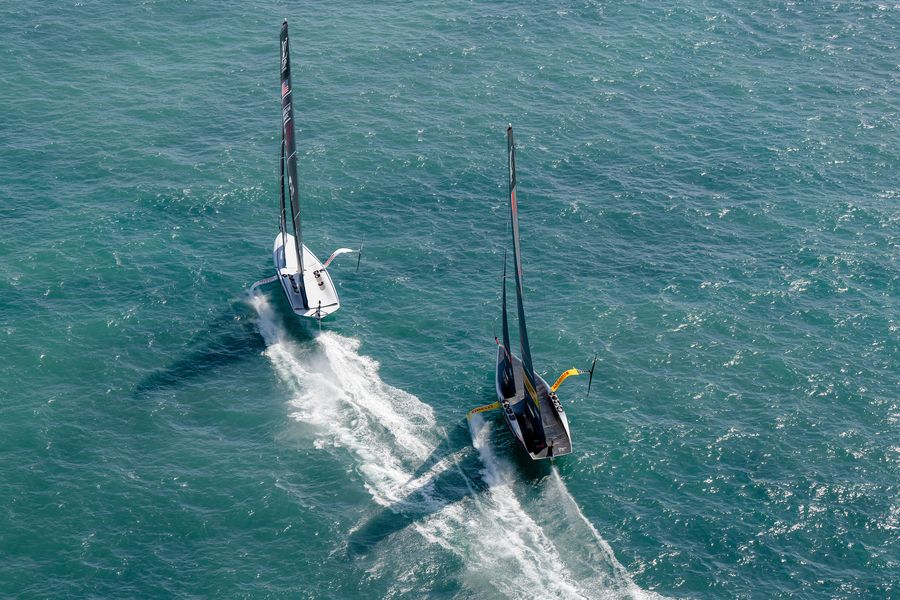 September 07, 2024. Louis Vuitton Cup, Race Day 7. NYYC AMERICAN MAGIC, LUNA ROSSA PRADA PIRELLI TEAM