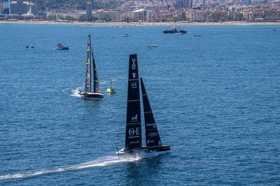 September 09, 2024. Louis Vuitton Cup, Race Day 9. INEOS BRITANNIA, ORIENT EXPRESS RACING TEAM
