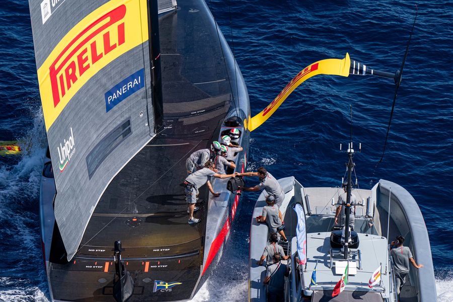 LUNA ROSSA PRADA PIRELLI TEAMSeptember 09, 2024. Louis Vuitton Cup, Race Day 9. LUNA ROSSA PRADA PIRELLI TEAM Photo Credit: AC37 media