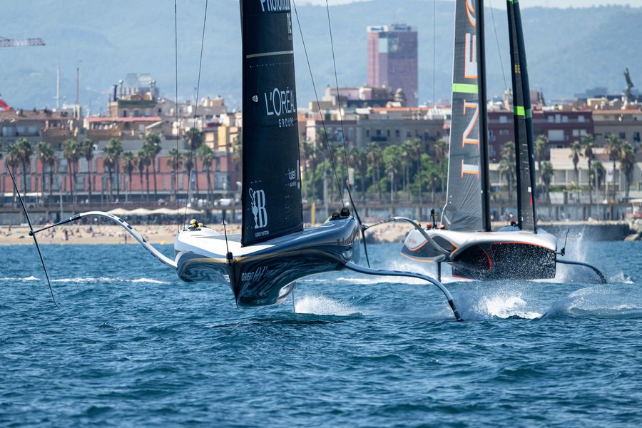 September 09, 2024. Race Day 9 of the Louis Vuitton Cup. ORIENT EXPRESS RACING TEAM, INEOS BRITANNIA