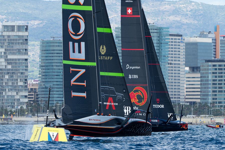 September 18, 2024. Louis Vuitton Cup, Semi Finals Race Day 4. INEOS BRITANNIA, ALINGHI RED BULL RACING Photo Credit< AC37 media
