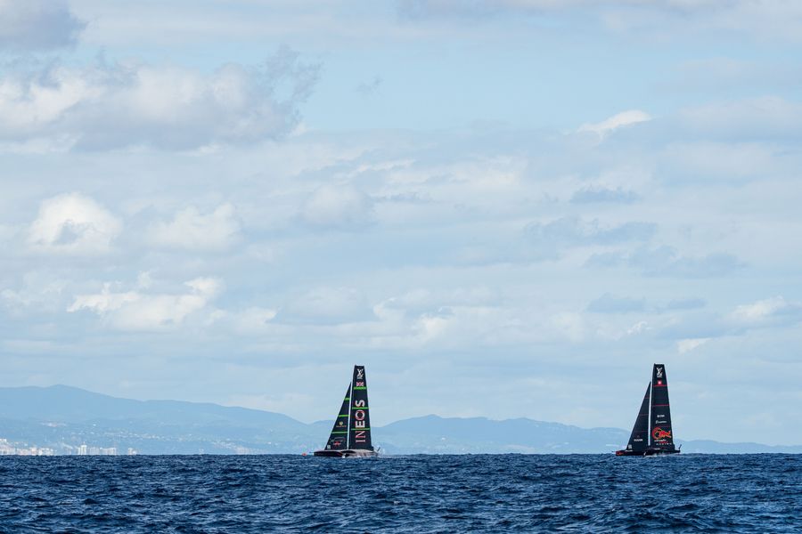 September 18, 2024. Louis Vuitton Cup, Semi Finals Race Day 4. INEOS BRITANNIA, ALINGHI RED BULL RACING Photo Credit< AC37 media