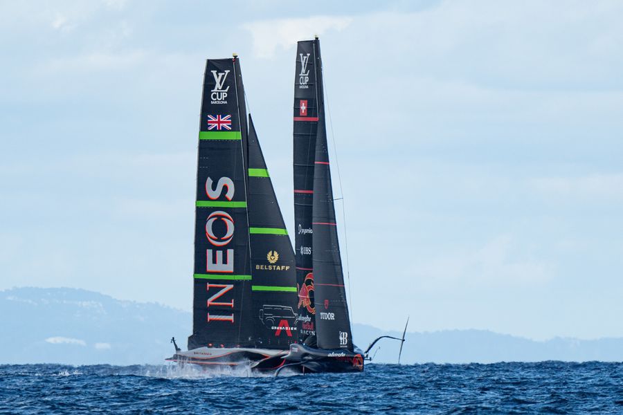September 18, 2024. Louis Vuitton Cup, Semi Finals Race Day 4. INEOS BRITANNIA, ALINGHI RED BULL RACING Photo Credit< AC37 media