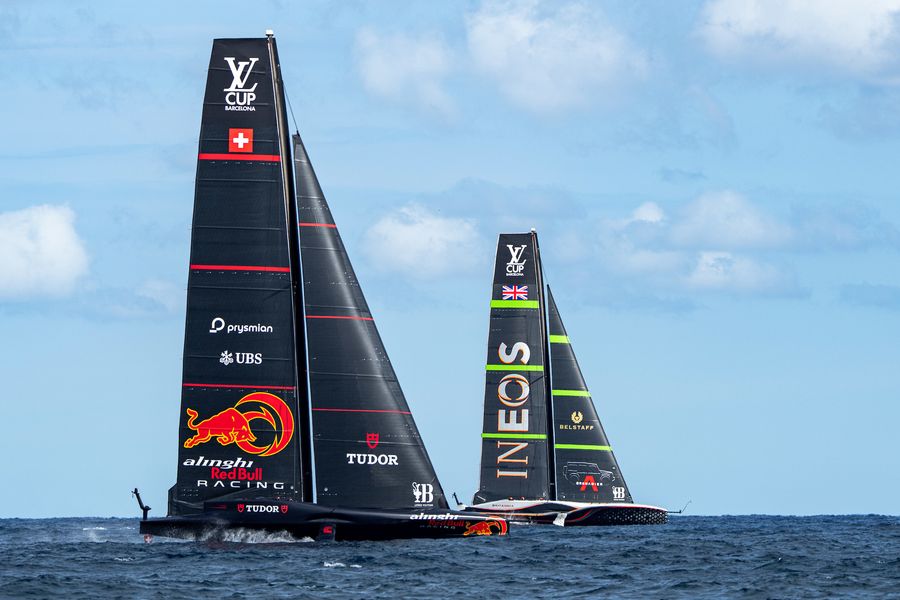 September 18, 2024. Louis Vuitton Cup, Semi Finals Race Day 4.ALINGHI RED BULL RACING, INEOS BRITANNIA. Photo Credit: AC37 media