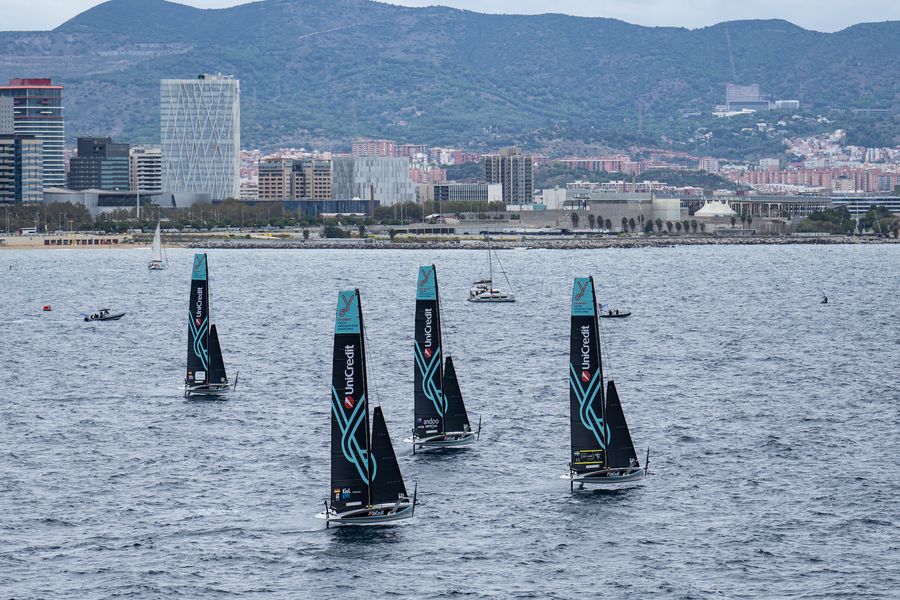 September 17, 2024. UniCredit Youth America's Cup, Race Day 4 - Group B. Fleet. Photo Credit: AC37 media