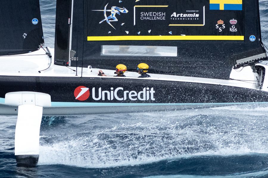 September 17, 2024. UniCredit Youth America's Cup, Race Day 4 - Group B. Swedish Challenge Youth Team powered by Artemis Technologies. Photo Credit: AC37 media