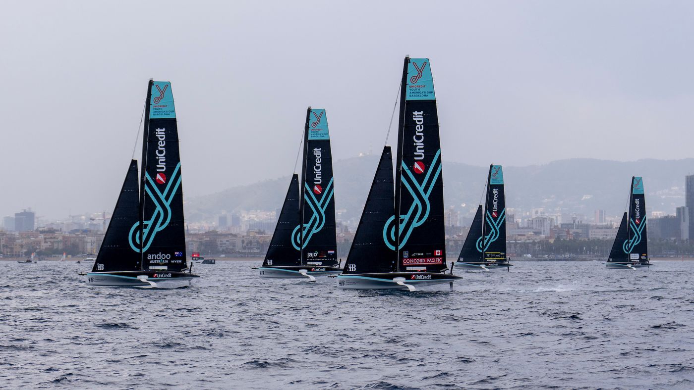September 23, 2024. UniCredit Youth America's Cup, Race Day 4 - Group B. fleet. Photo Credit: AC37 media