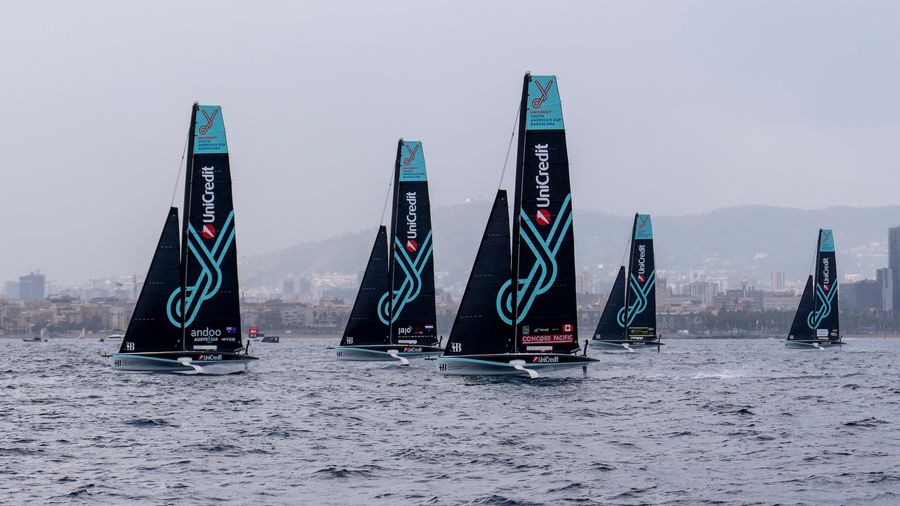 September 23, 2024. UniCredit Youth America's Cup, Race Day 4 - Group B. fleet. Photo Credit: AC37 media
