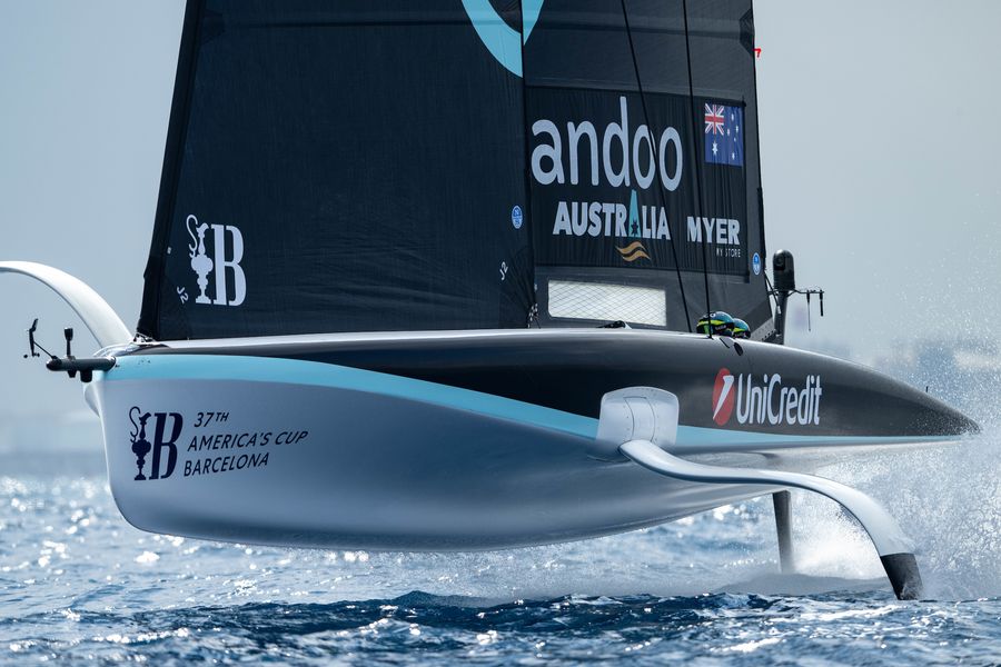 September 17, 2024. UniCredit Youth America's Cup, Race Day 6 - Group B. Andoo Team Australia Youth Team. Photo Credit: AC37 media