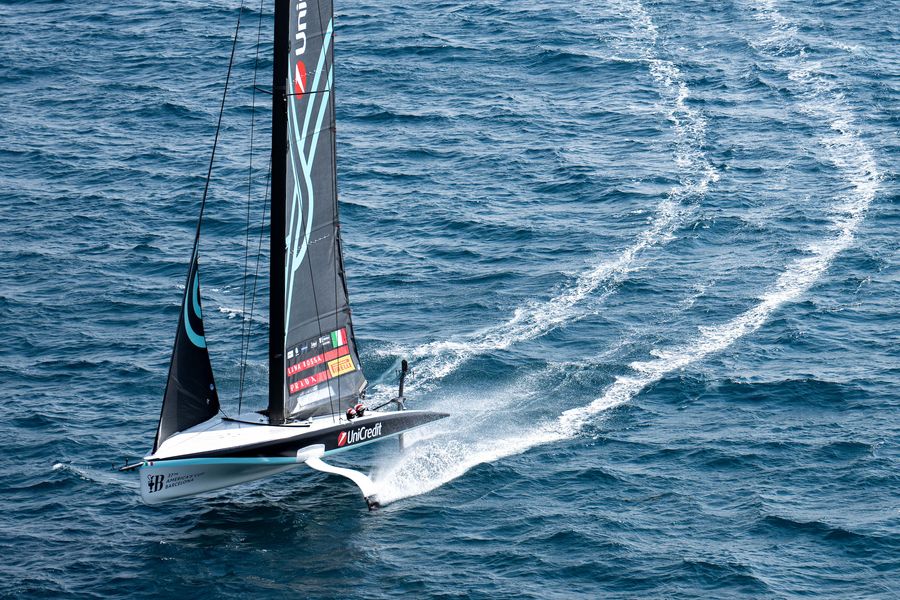 September 17, 2024. UniCredit Youth America's Cup, Race Day 7, Semi Finals. Luna Rossa Prada Pirelli Youth Team Photo Credit: AC37 media