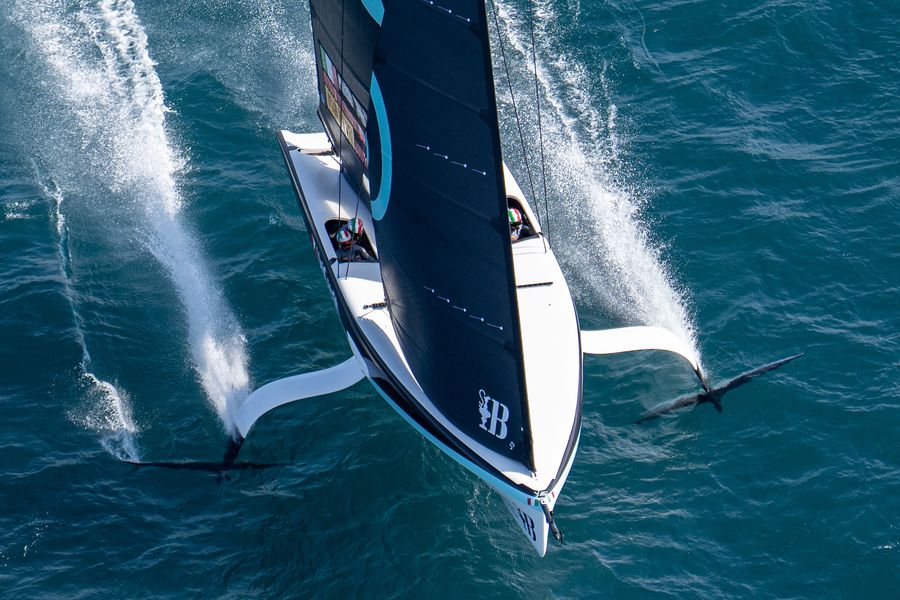 September 17, 2024. UniCredit Youth America's Cup, Race Day 7, Semi Finals. Luna Rossa Prada Pirelli Youth Team Photo Credit: AC37 media