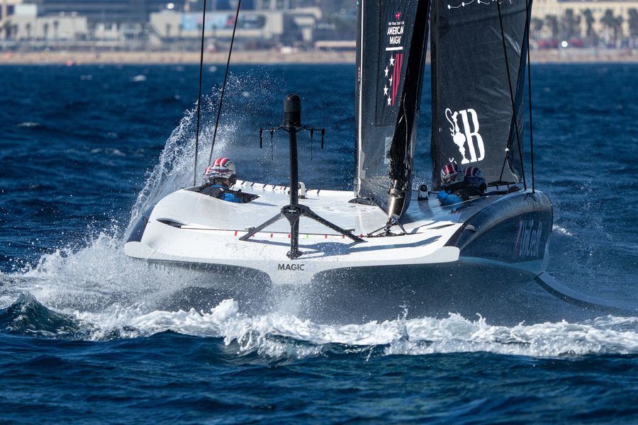 September 17, 2024. UniCredit Youth America's Cup, Race Day 8, Semi Finals. NYYC American Magic Youth Team. Picture Credit: AC37 media