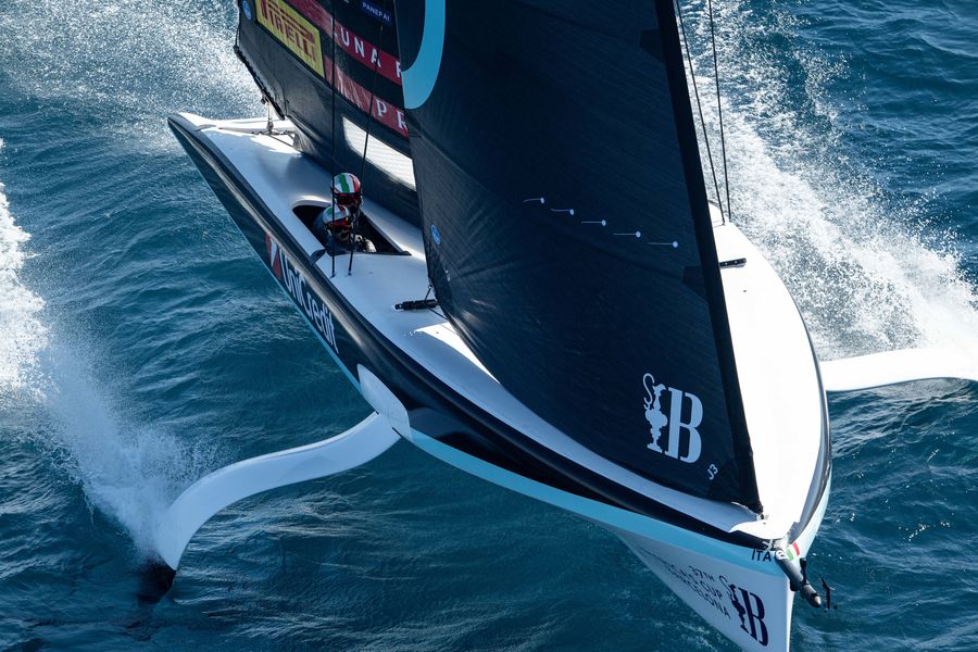 September 17, 2024. UniCredit Youth America's Cup, Race Day 8, Semi Finals. Luna Rossa Prada Pirelli Youth Team