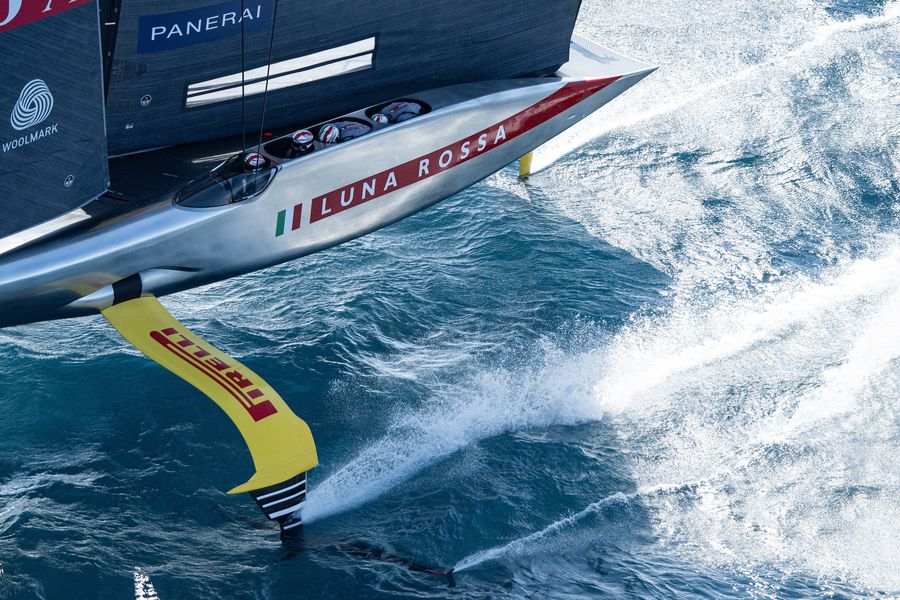 September 26, 2024. Louis Vuitton Cup, Final Race Day 1. LUNA ROSSA PRADA PIRELLI TEAM. Photo Credit: AC37 media