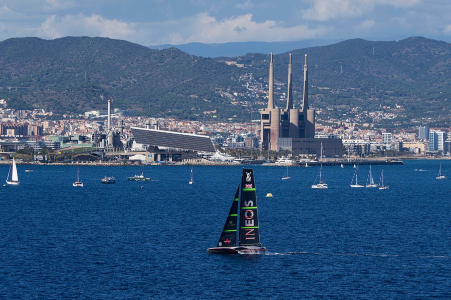 INEOS BRITANNIASeptember 28, 2024. Louis Vuitton Cup Final, Race Day 2. INEOS BRITANNIA. Photo Credit: AC37 media