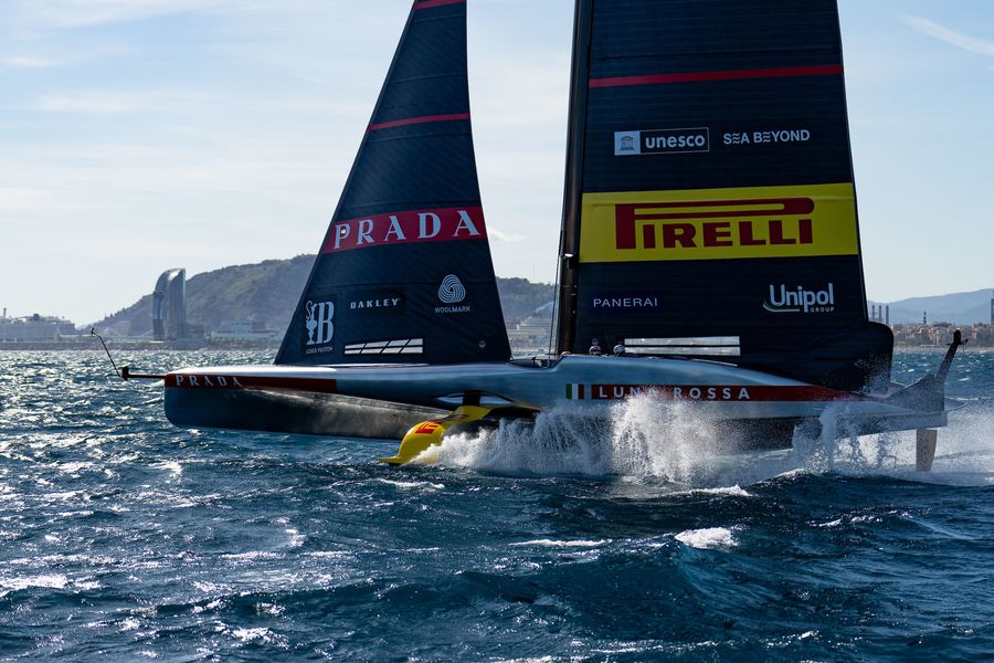 September 29, 2024. Louis Vuitton Cup, Final Race Day 3. LUNA ROSSA PRADA PIRELLI TEAM Photo Credit: AC37 media