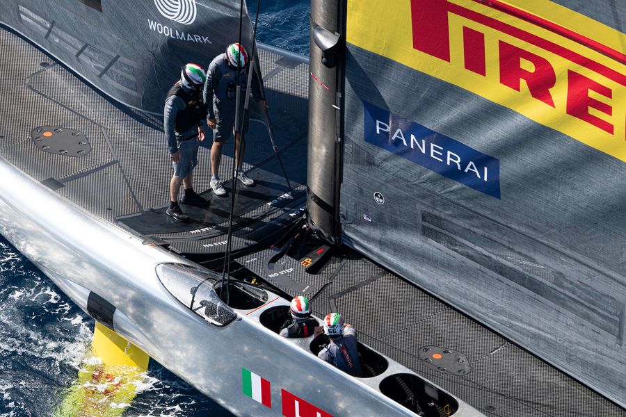 October 01, 2024. Louis Vuitton Cup Final, Race Day 5. LUNA ROSSA PRADA PIRELLI TEAM. Photo Credit: AC37 media