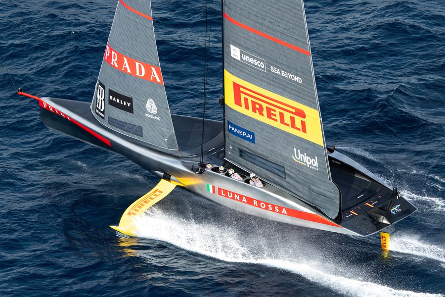 October 02, 2024. Louis Vuitton Cup, Final Race Day 6. LUNA ROSSA PRADA PIRELLI TEAM Photo Credit: AC37 media