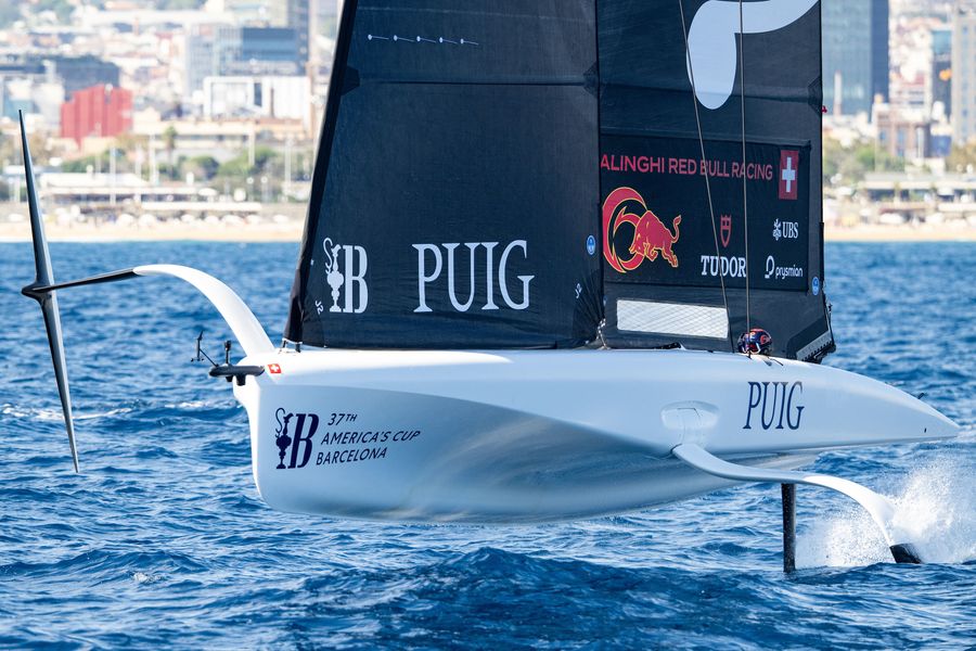 October 05, 2024. 37th America’s Cup -Puig Women's America's Cup, Qualifying - Group A. Alinghi Red Bull Racing Women's Team Photo Credit: AC37 media