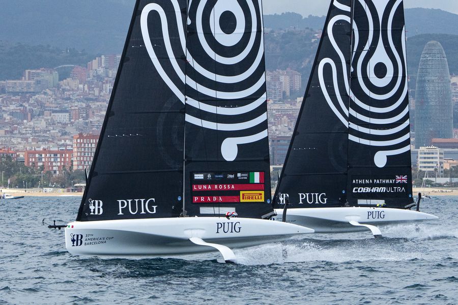 October 12, 2024. Puig Women's America's Cup, Final. Luna Rossa Prada Pirelli Women's Team, Athena Pathway - Women. Photo Credit: AC37 media