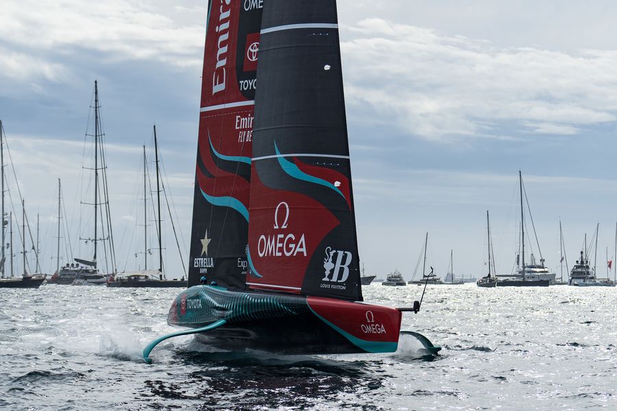October 12, 2024. Louis Vuitton 37th America's Cup, Race Day 1. EMIRATES TEAM NEW ZEALAND Photo Credit: AC37 media