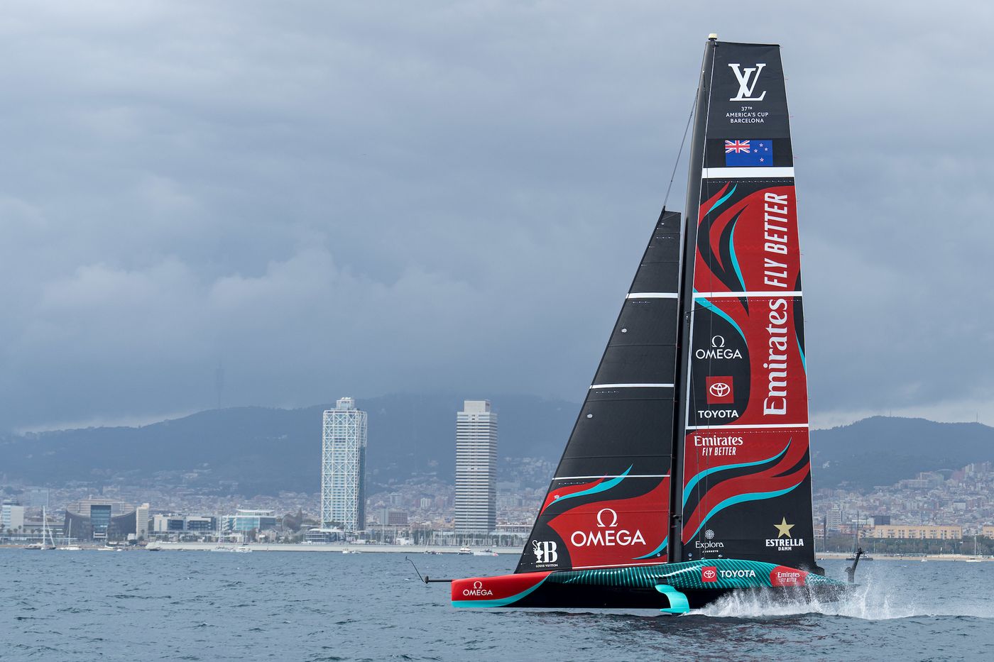October 12, 2024. Louis Vuitton 37th America's Cup, Race Day 1. EMIRATES TEAM NEW ZEALAND. Photo Credit: AC37 media
