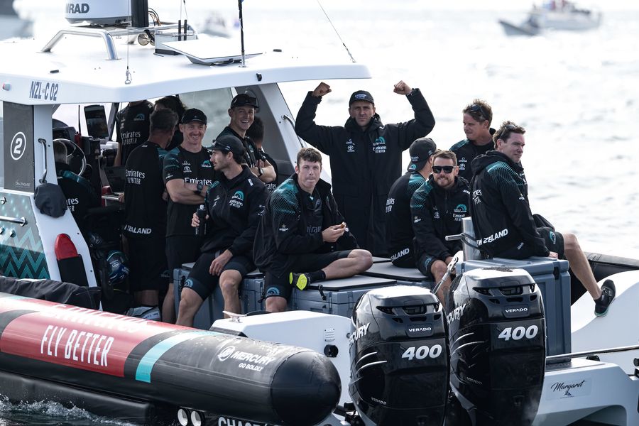 October 13, 2024. Louis Vuitton 37th America's Cup, Race Day 2. EMIRATES TEAM NEW ZEALAND Photo Credit: AC37 media