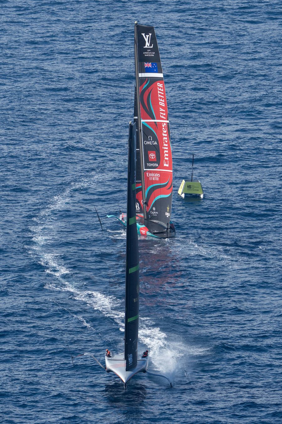 October 16, 2024. Louis Vuitton 37th America's Cup, Race Day 4. INEOS BRITANNIA, EMIRATES TEAM NEW ZEALAND. Photo Credit: AC37 Media