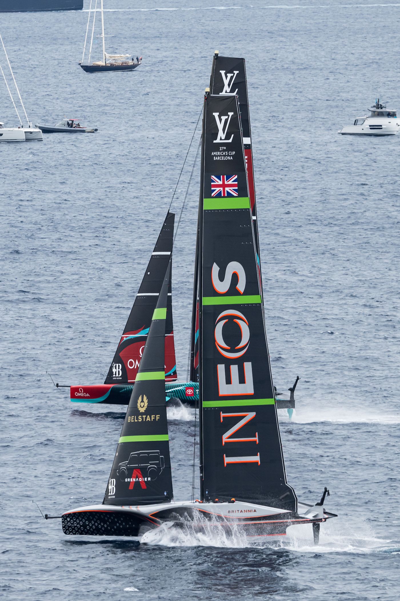 October 18, 2024. Louis Vuitton 37th America's Cup, Race Day 5. INEOS BRITANNIA, EMIRATES TEAM NEW ZEALAND Photo Credit: AC37 media