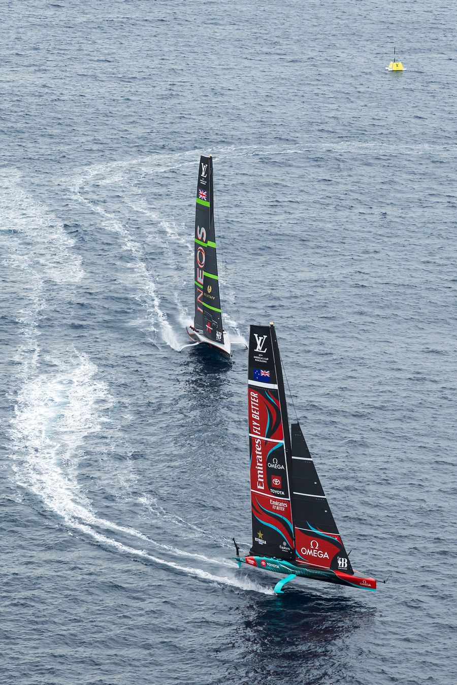 October 18, 2024. Louis Vuitton 37th America's Cup, Race Day 5. INEOS BRITANNIA, EMIRATES TEAM NEW ZEALAND Photo Credit: AC37 media
