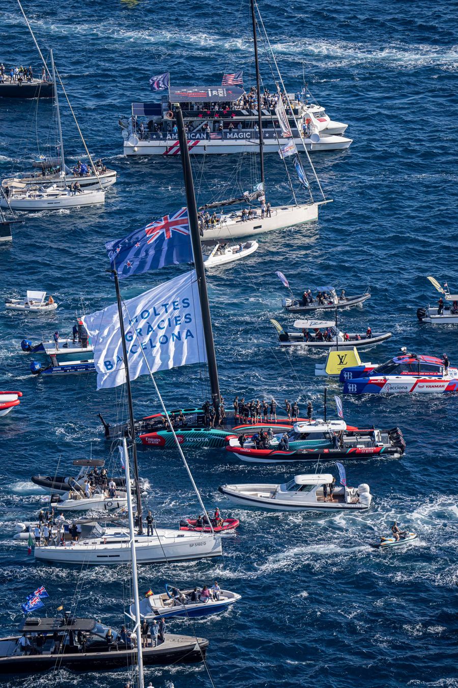 October 19, 2024. Louis Vuitton 37th America's Cup, Race Day 6, Race 9. EMIRATES TEAM NEW ZEALAND, winners of the America’s Cup. Photo Credit: AC37 media