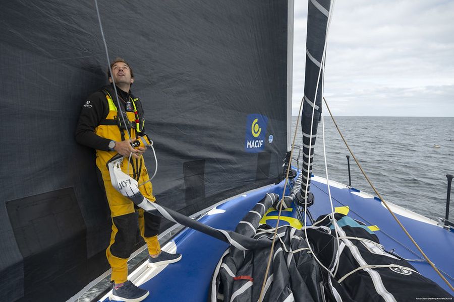 Sam Goodchild aboard MACIF Santé Prévoyance. Credit: Ronan Gladu - Disobey - Macif