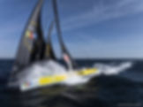 Nico d'Estais keeps Café Joyeux in touch with the leaders during the offshore leg.