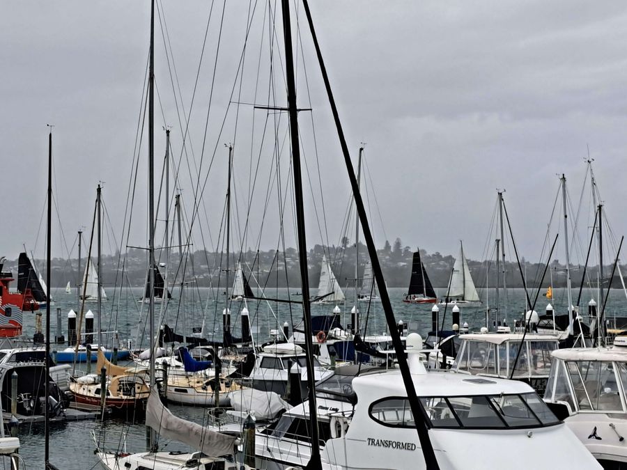 Shots are very dark and stormy as was the weather. Also tricky to get shots of so many boats out there, but these shots were taken off the Club deck which is where the race starter stood. Image credit : Buckland Beach Yacht Club